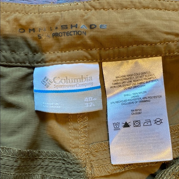 Columbia Men’s Omni-Shade Khaki Convertible Hiking Pants: Size 40 - Picture 7 of 7